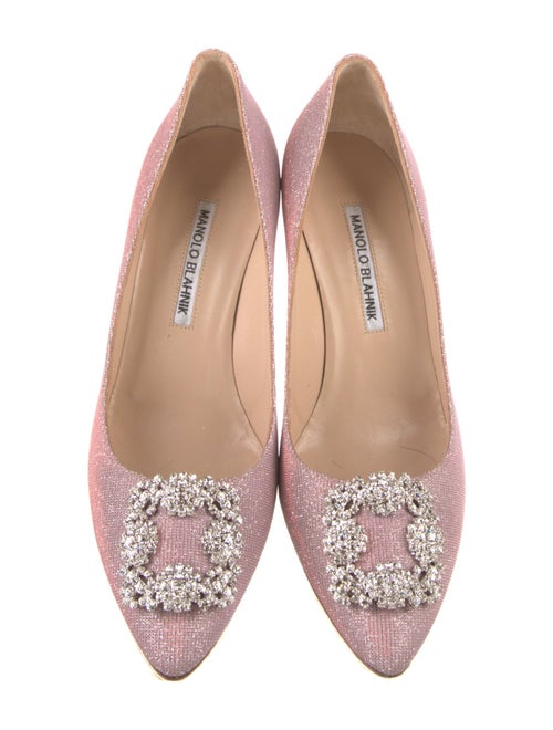Manolo Blahnik Glitter Crystal Embellishments Pumps