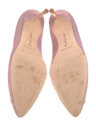 Manolo Blahnik Glitter Crystal Embellishments Pumps