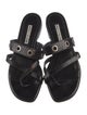 Manolo Blahnik Leather Studded Accents Slides