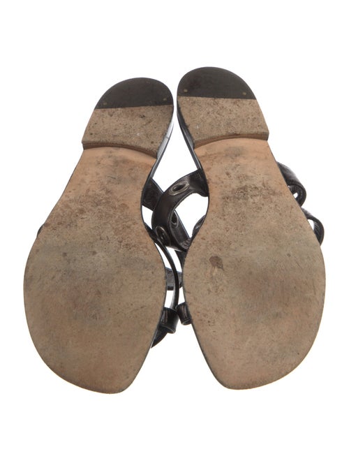 Manolo Blahnik Leather Studded Accents Slides