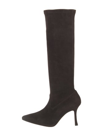 Manolo Blahnik Suede Sock Boots