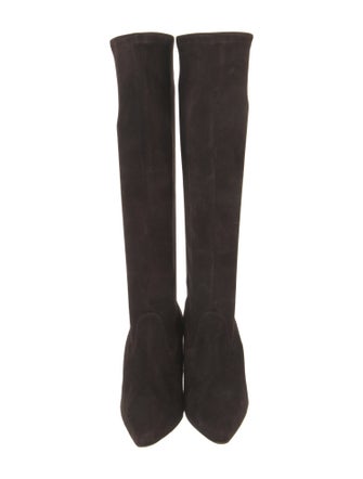 Manolo Blahnik Suede Sock Boots