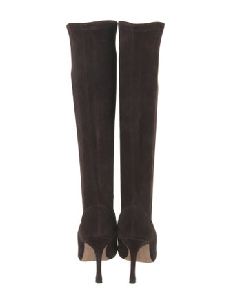 Manolo Blahnik Suede Sock Boots