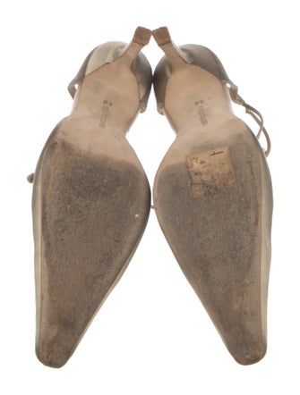 Manolo Blahnik Satin Cutout Accent D'Orsay Pumps