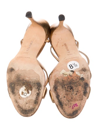 Manolo Blahnik Leather T-Strap Sandals