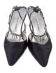 Manolo Blahnik Satin Crystal Embellishments D'Orsay Pumps