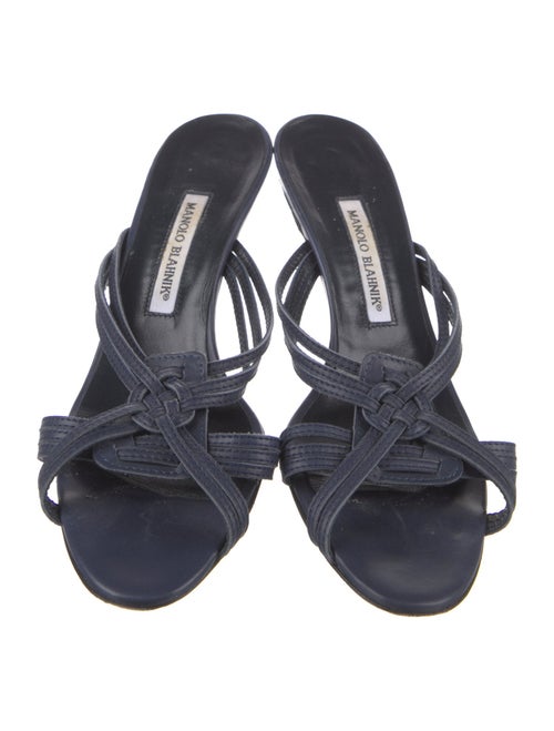 Manolo Blahnik Leather Slides