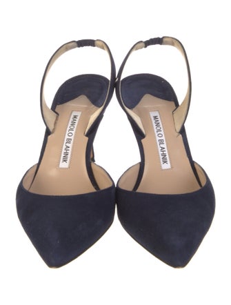 Manolo Blahnik Suede Slingback Pumps