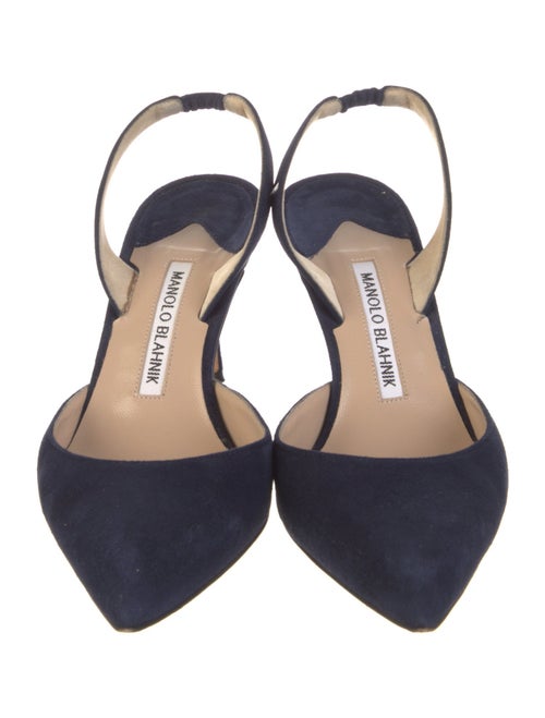 Manolo Blahnik Suede Slingback Pumps