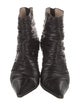 Manolo Blahnik Leather Pleated Accents Boots