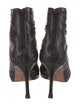Manolo Blahnik Leather Pleated Accents Boots