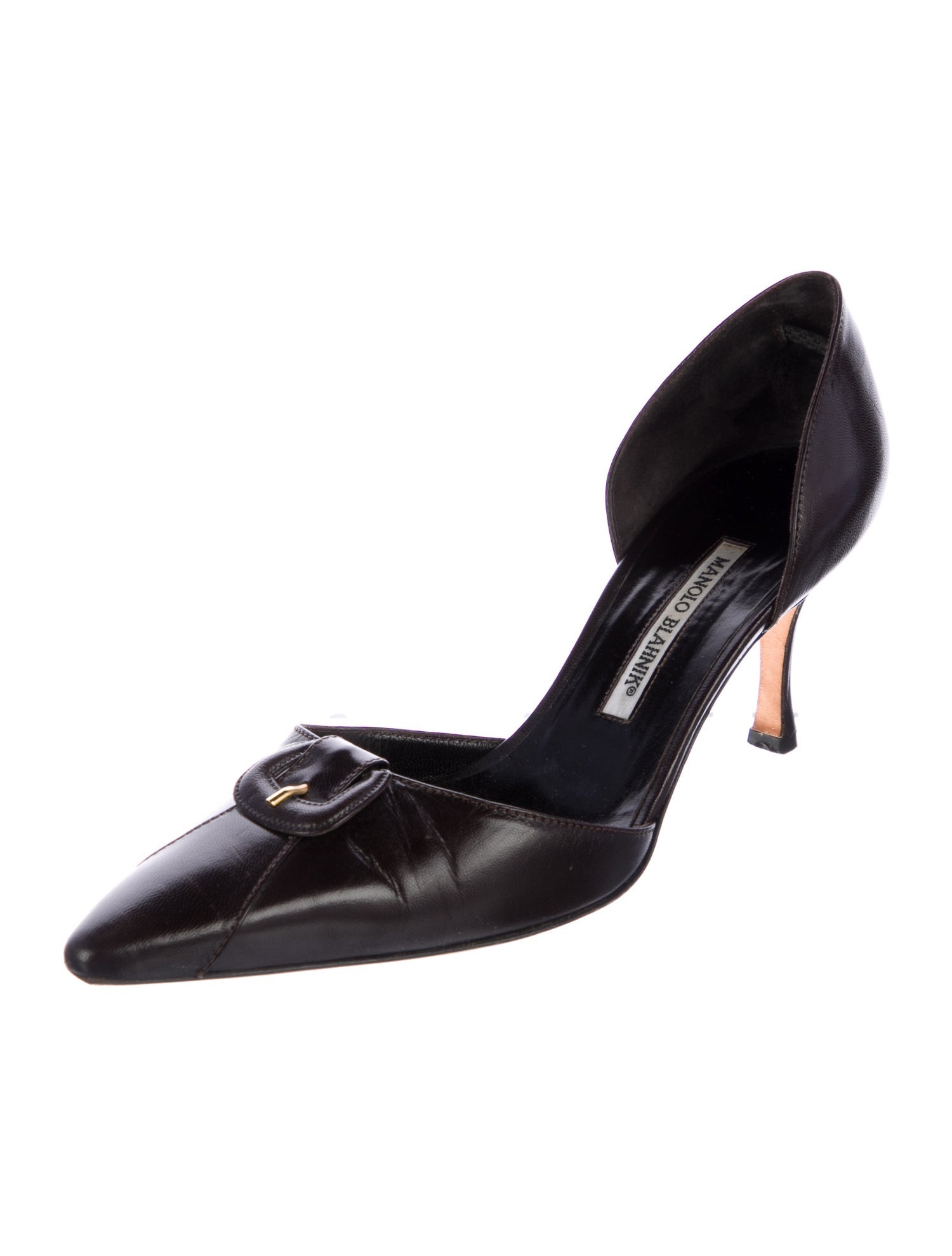 Manolo Blahnik Leather D'Orsay Pumps