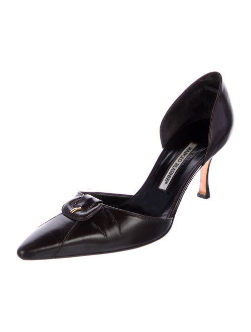 Manolo Blahnik Leather D'Orsay Pumps