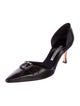 Manolo Blahnik Leather D'Orsay Pumps
