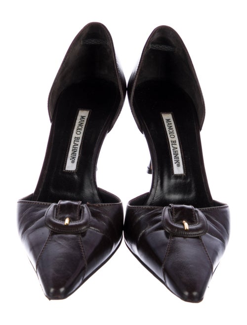 Manolo Blahnik Leather D'Orsay Pumps