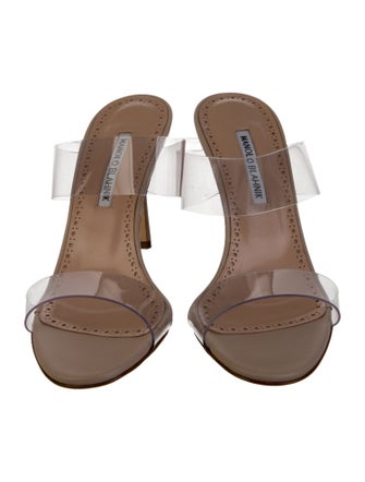 Manolo Blahnik Leather Slides