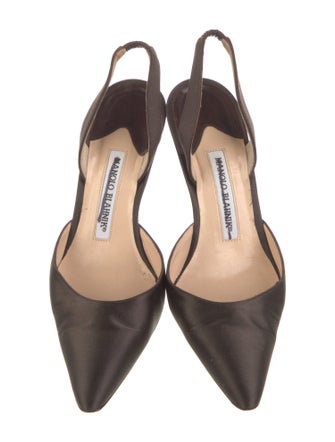 Manolo Blahnik Satin Slingback Pumps
