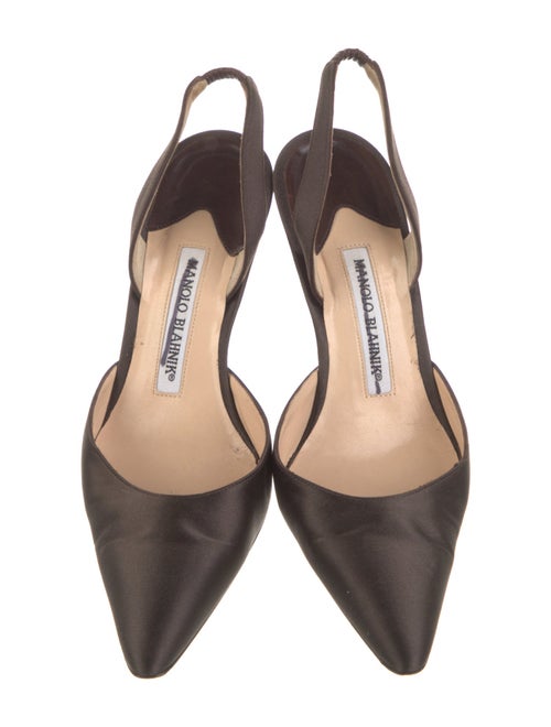 Manolo Blahnik Satin Slingback Pumps