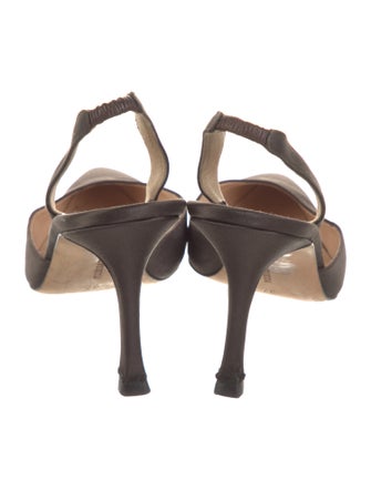Manolo Blahnik Satin Slingback Pumps