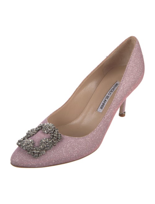 Manolo Blahnik Glitter Crystal Embellishments Pumps