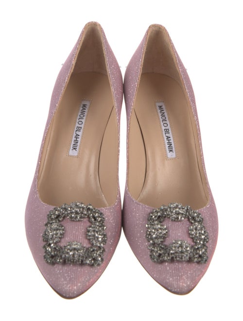 Manolo Blahnik Glitter Crystal Embellishments Pumps