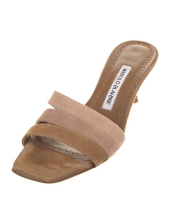 Manolo Blahnik Suede Slides
