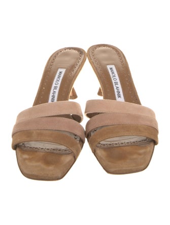 Manolo Blahnik Suede Slides