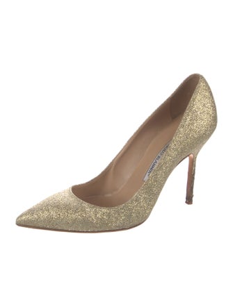Manolo Blahnik Glitter Glitter Accents Pumps