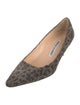 Manolo Blahnik Suede Animal Print Pumps