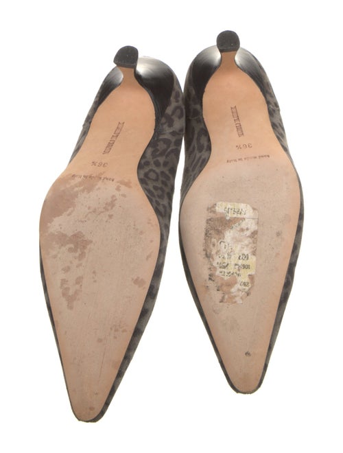 Manolo Blahnik Suede Animal Print Pumps