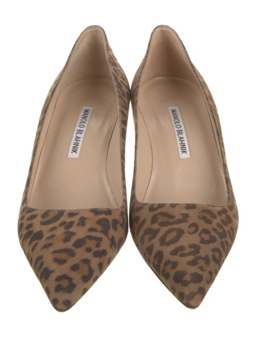 Manolo Blahnik Suede Animal Print Pumps
