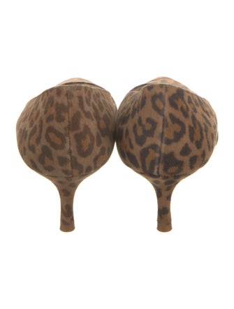 Manolo Blahnik Suede Animal Print Pumps