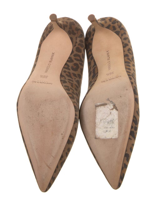 Manolo Blahnik Suede Animal Print Pumps