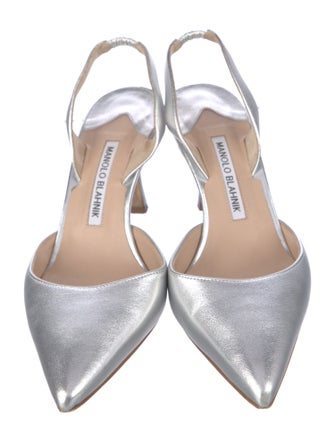 Manolo Blahnik Leather Slingback Pumps
