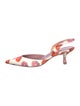 Manolo Blahnik Leather Floral Print Slingback Pumps