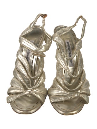 Manolo Blahnik Leather Slingback Sandals