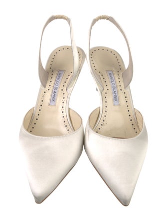 Manolo Blahnik Satin Slingback Pumps