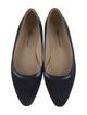 Manolo Blahnik Suede Leather Trim Embellishment Flats