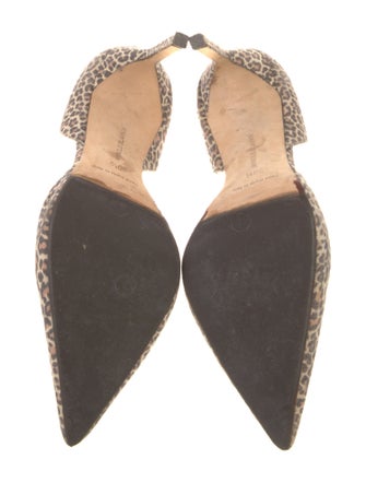 Manolo Blahnik Suede Animal Print D'Orsay Pumps