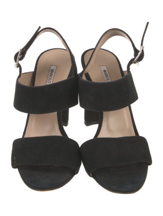 Manolo Blahnik Suede Slingback Sandals