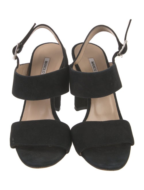 Manolo Blahnik Suede Slingback Sandals