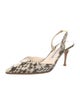 Manolo Blahnik Snakeskin Animal Print Slingback Pumps
