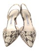 Manolo Blahnik Snakeskin Animal Print Slingback Pumps