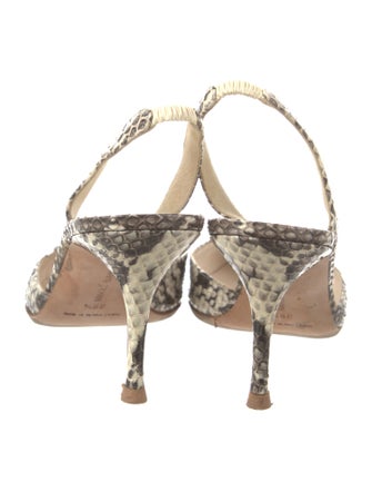 Manolo Blahnik Snakeskin Animal Print Slingback Pumps