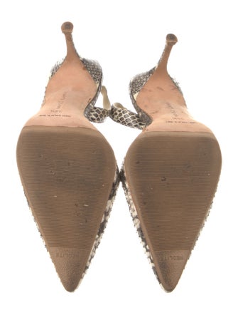 Manolo Blahnik Snakeskin Animal Print Slingback Pumps