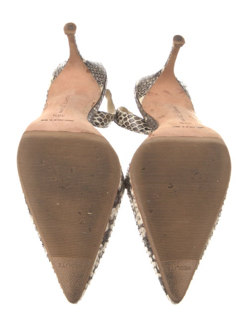 Manolo Blahnik Snakeskin Animal Print Slingback Pumps