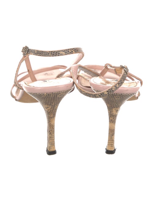 Manolo Blahnik Lizard Animal Print Slingback Sandals