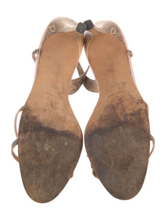 Manolo Blahnik Lizard Animal Print Slingback Sandals