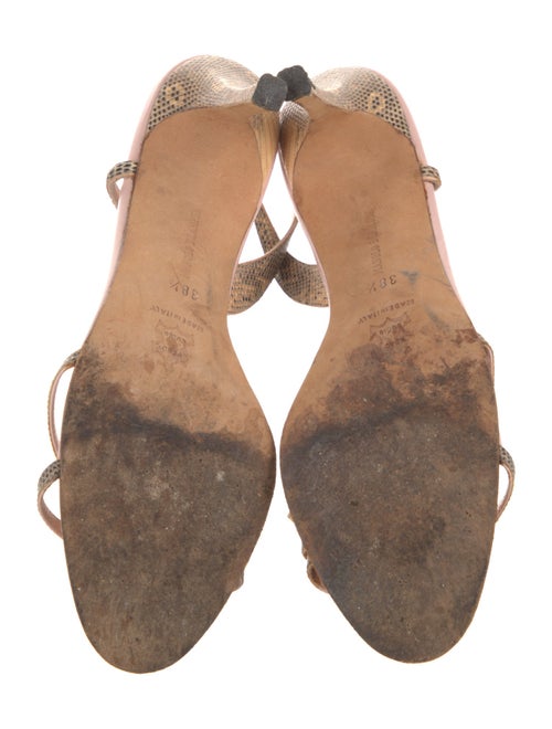 Manolo Blahnik Lizard Animal Print Slingback Sandals