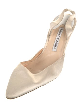 Manolo Blahnik Satin Slingback Pumps